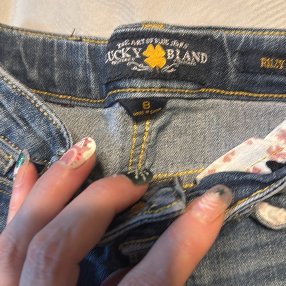 Girls' Blue Denim Shorts - Casual Frayed Hem - Picture 3 of 3